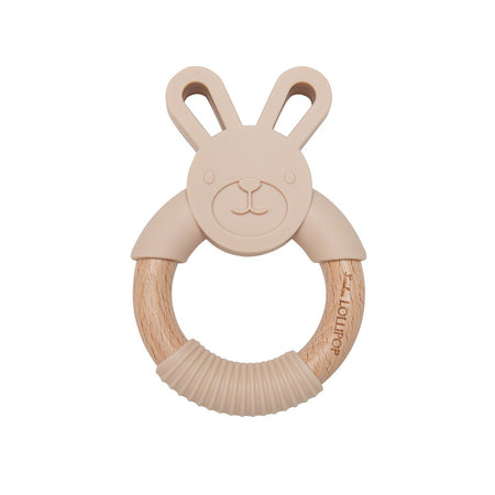LOULOU LOLLIPOP Bunny Silicone & Wood Teether (anneau de dentition en bois)